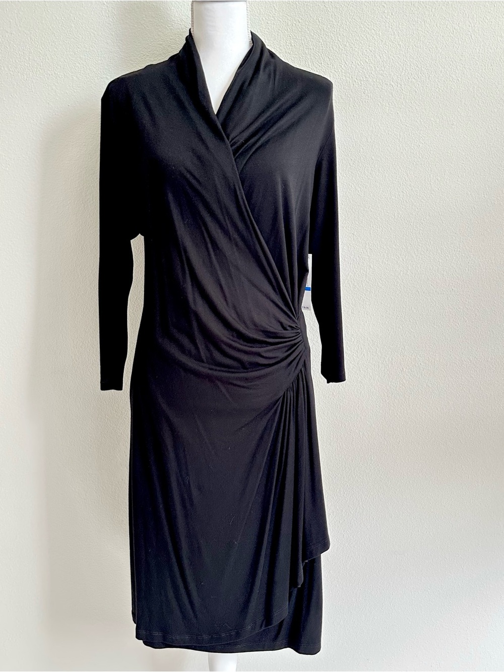 Karen Kane Black Cascade Wrap Dress NWT Size XL